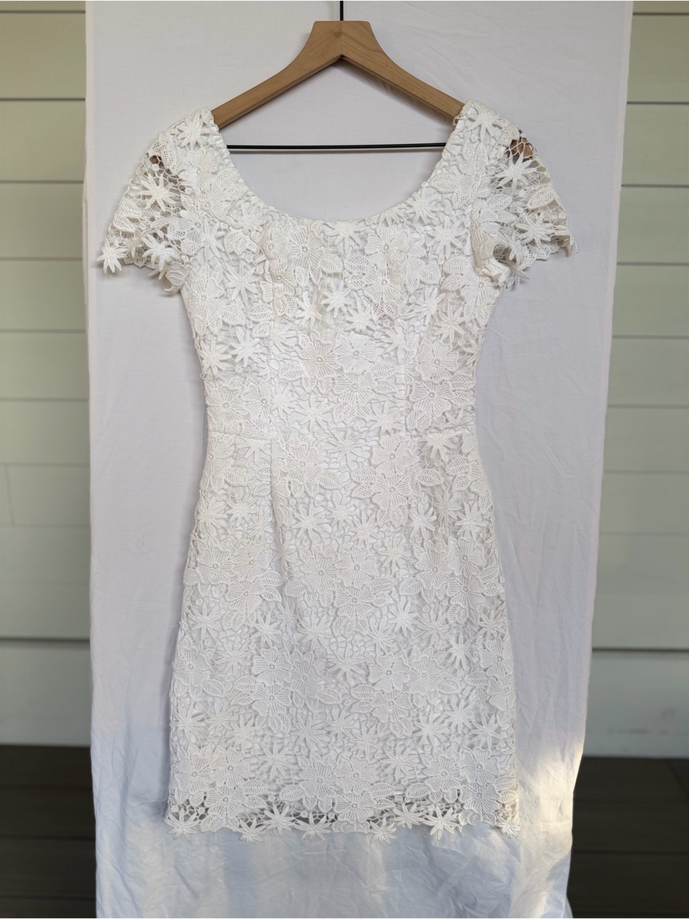 Lilly Pulitzer White Floral Lace Crochet Mini Dress Cottagecore Size 0